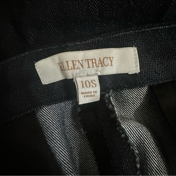 Ellen Tracy Women's Navy Indigo Denim Wide-Leg Linda Trouser Pants Sz 10 Short - Picture 10 of 12